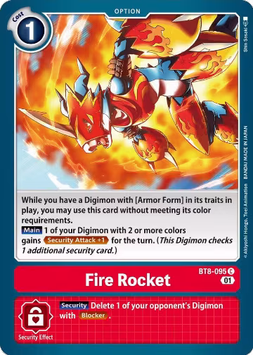 Fire Rocket (BT8-095 C), New Awakening — Digimon card price