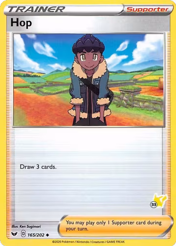 Hop - 165/202 (#33 Pikachu Stamped) (165/202), Battle Academy 2022 — Pokémon card price