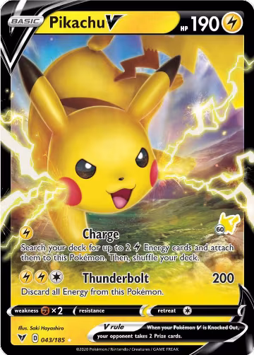 Pikachu V - 043/185 (#60 Pikachu Stamped) (043/185) — card price