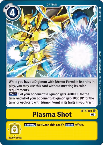 Plasma Shot (BT8-101 U), New Awakening — Digimon card price