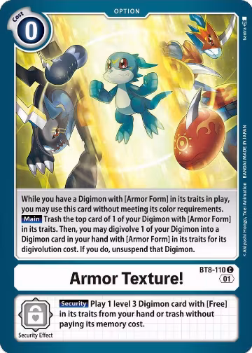 Armor Texture! (BT8-110 C), New Awakening — Digimon card price