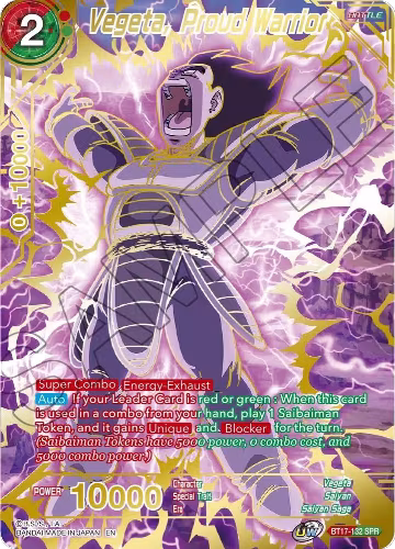 Vegeta, Proud Warrior (SPR) (BT17-132), Ultimate Squad — DB Super card price
