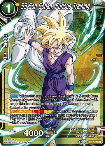 SS Son Gohan, Furious Training (BT17-095), Ultimate Squad — DB Super card price