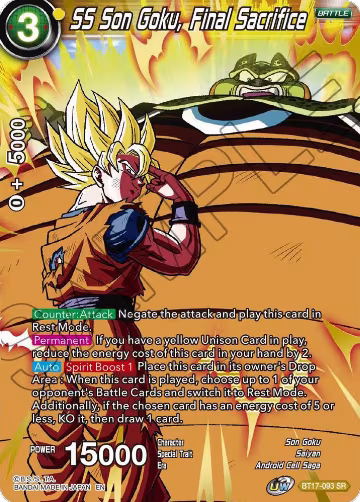 SS Son Goku, Final Sacrifice (BT17-093), Ultimate Squad — DB Super card price