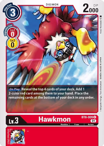 Hawkmon (BT8-009 U), New Awakening — Digimon card price