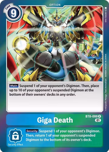 Giga Death (BT8-099 R), New Awakening — Digimon card price