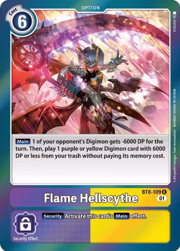 Flame Hellscythe (BT8-109 R), New Awakening — Digimon card price