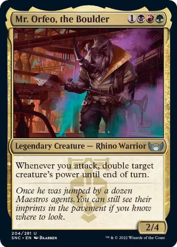 Mr. Orfeo, the Boulder (204), Streets of New Capenna — Magic card price