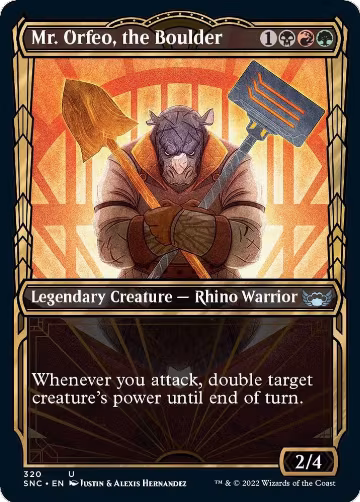 Mr. Orfeo, the Boulder (Showcase) (320), Streets of New Capenna — Magic card price