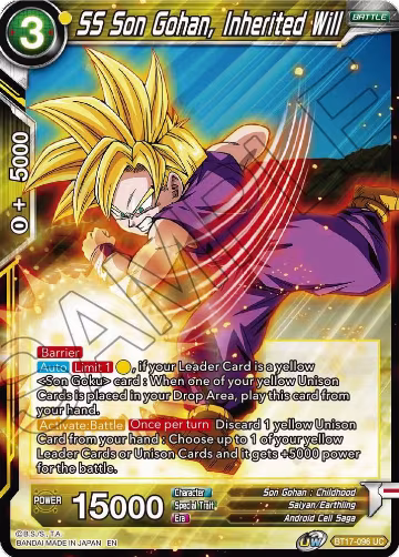 SS Son Gohan, Inherited Will (BT17-096), Ultimate Squad — DB Super card price