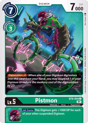 Pistmon (BT8-054 C), New Awakening — Digimon card price