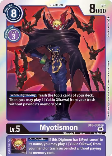 Myotismon (BT8-080 R), New Awakening — Digimon card price