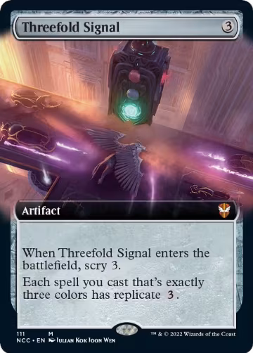 Threefold Signal (Extended Art) (111), Commander: Streets of New Capenna — Magic card price