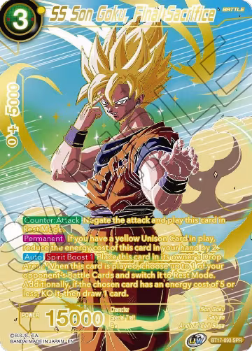 SS Son Goku, Final Sacrifice (SPR) (BT17-093), Ultimate Squad — DB Super card price