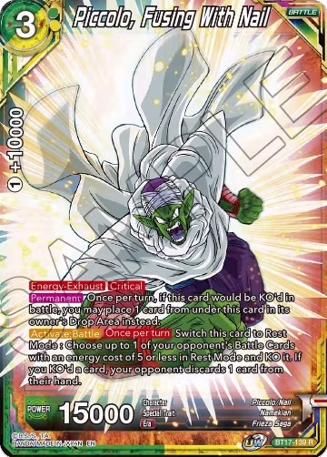 Piccolo, Fusing With Nail (BT17-139), Ultimate Squad — DB Super card price
