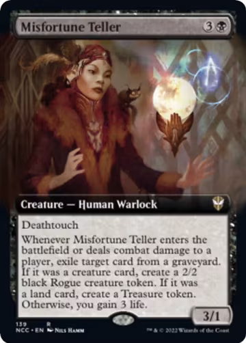 Misfortune Teller (Extended Art) (139), Commander: Streets of New Capenna — Magic card price