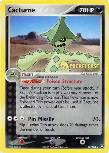 Cacturne - 27/108 (Prerelease) (027/108), Miscellaneous Cards & Products — Pokémon card price