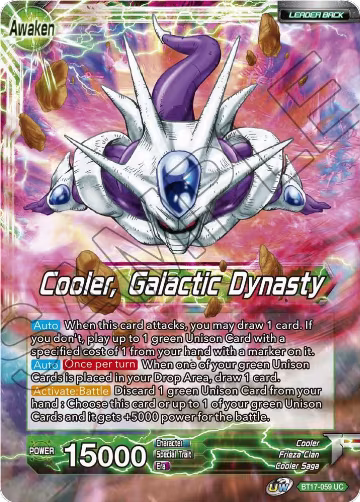 Cooler // Cooler, Galactic Dynasty (BT17-059), Ultimate Squad — DB Super card price