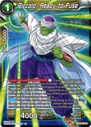 Piccolo, Ready to Fuse (BT17-091), Ultimate Squad — DB Super card price