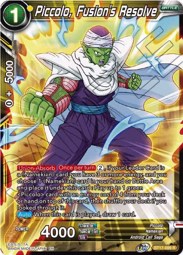 Piccolo, Fusion's Resolve (BT17-099), Ultimate Squad — DB Super card price