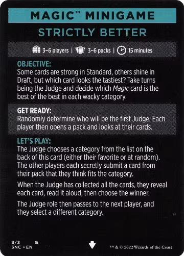 Magic Minigame: Strictly Better (3), Streets of New Capenna — Magic card price