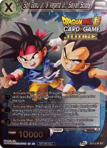Son Goku Jr. & Vegeta Jr., Saiyan Scions (Judge Pack Vol.11) (EX13-30), Tournament Promotion Cards — DB Super card price