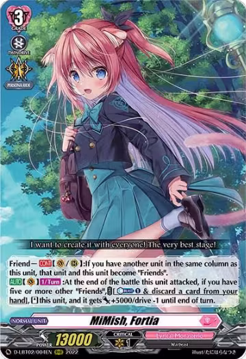 MiMish, Fortia (D-LBT02/004EN), D-LBT02: Lyrical Monasterio ~It's a New School Term!~ — Vanguard card price