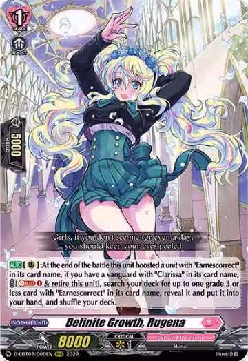 Definite Growth, Rugena (D-LBT02/009EN), D-LBT02: Lyrical Monasterio ~It's a New School Term!~ — Vanguard card price