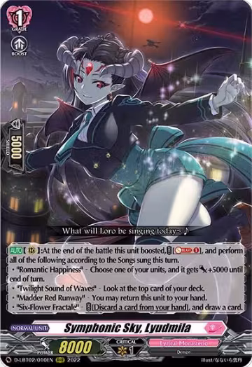 Symphonic Sky, Lyudmila (D-LBT02/010EN), D-LBT02: Lyrical Monasterio ~It's a New School Term!~ — Vanguard card price
