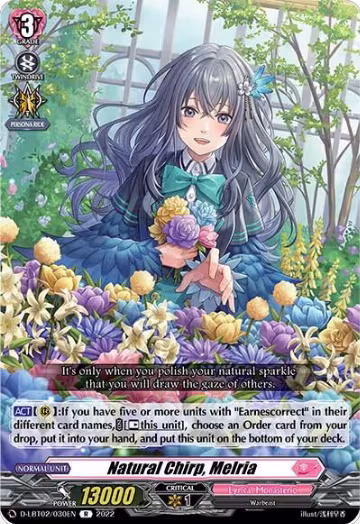 Natural Chirp, Melria (D-LBT02/030EN), D-LBT02: Lyrical Monasterio ~It's a New School Term!~ — Vanguard card price