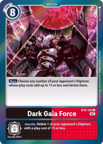 Dark Gaia Force (BT8-105 R), New Awakening — Digimon card price