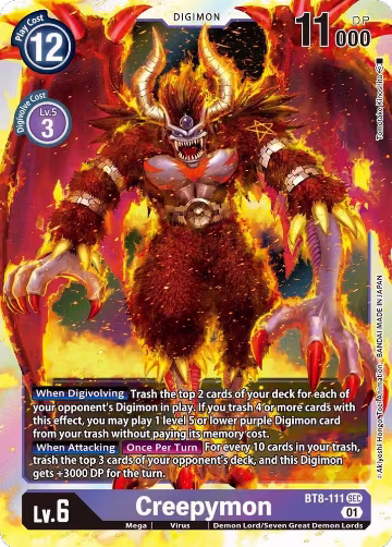 Creepymon (BT8-111 SEC), New Awakening — Digimon card price