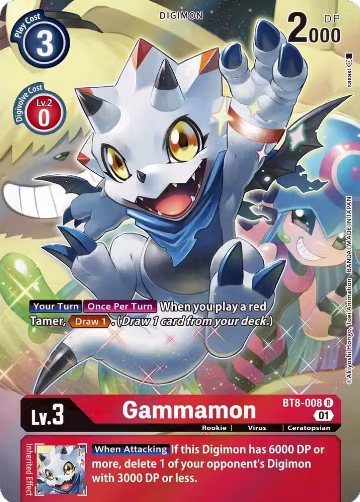 Gammamon (Alternate Art) (BT8-008 R), New Awakening — Digimon card price