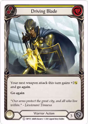 Driving Blade (Yellow) (1HP172), History Pack Vol.1 — Flesh & Blood card price