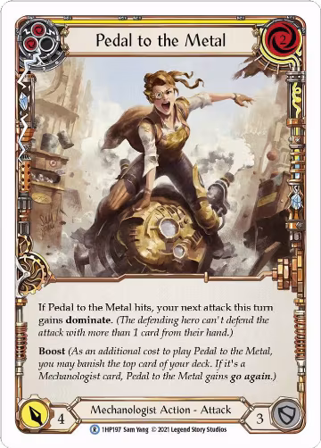 Pedal to the Metal (Yellow) (1HP197), History Pack Vol.1 — Flesh & Blood card price