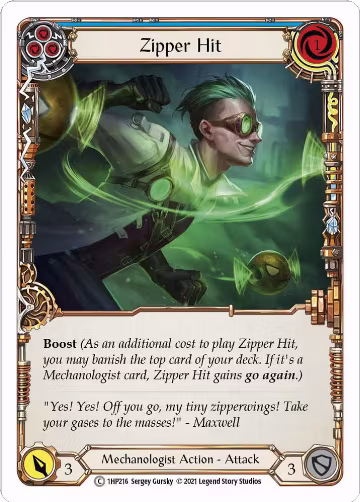Zipper Hit (Blue) (1HP216), History Pack Vol.1 — Flesh & Blood card price