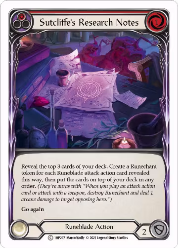 Sutcliffe's Research Notes (Red) (1HP297), History Pack Vol.1 — Flesh & Blood card price