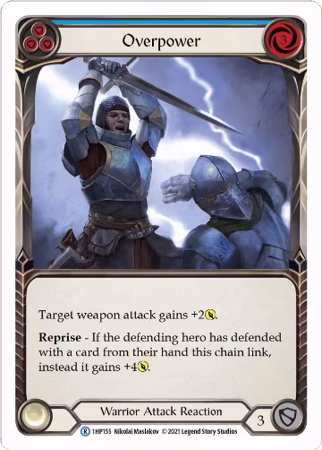 Overpower (Blue) (1HP155), History Pack Vol.1 — Flesh & Blood card price