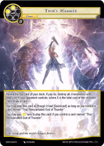 Thor's Hammer (GRV-009), Game of Gods: Revolution — Force of Will card price