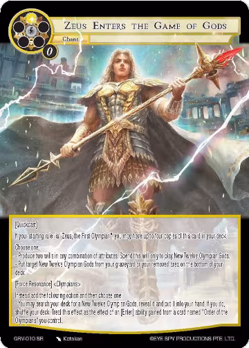 Zeus Enters the Game of Gods (GRV-010), Game of Gods: Revolution — Force of Will card price