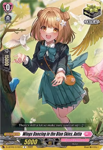 Wings Dancing in the Blue Skies, Antia (D-LBT02/072EN), D-LBT02: Lyrical Monasterio ~It's a New School Term!~ — Vanguard card price