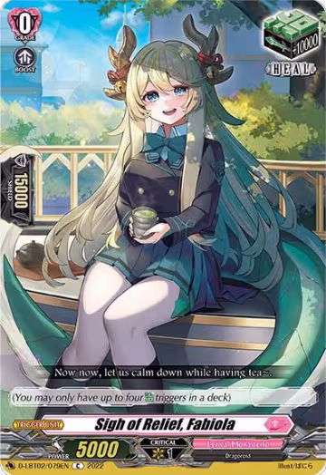 Sigh of Relief, Fabiola (D-LBT02/079EN), D-LBT02: Lyrical Monasterio ~It's a New School Term!~ — Vanguard card price
