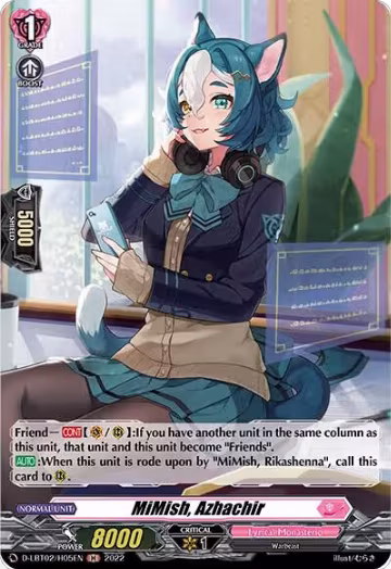 MiMish, Azhachir (Holo) (D-LBT02/H05EN), D-LBT02: Lyrical Monasterio ~It's a New School Term!~ — Vanguard card price