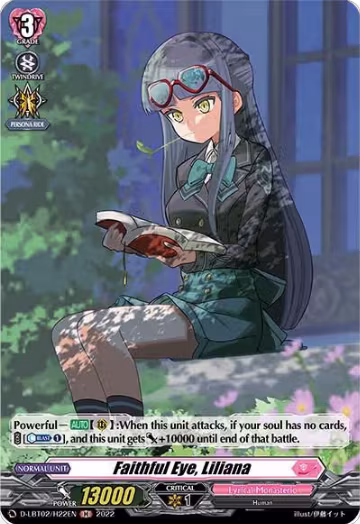 Faithful Eye, Liliana (Holo) (D-LBT02/H22EN), D-LBT02: Lyrical Monasterio ~It's a New School Term!~ — Vanguard card price
