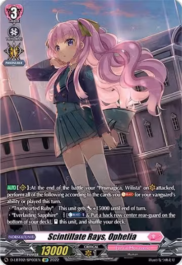 Scintillate Rays, Ophelia (SP) (D-LBT02/SP03EN), D-LBT02: Lyrical Monasterio ~It's a New School Term!~ — Vanguard card price