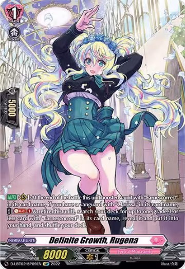 Definite Growth, Rugena (SP) (D-LBT02/SP09EN), D-LBT02: Lyrical Monasterio ~It's a New School Term!~ — Vanguard card price
