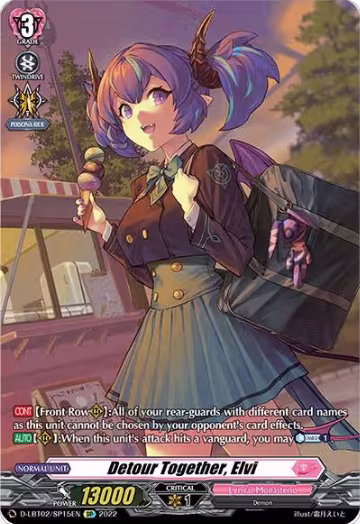 Detour Together, Elvi (SP) (D-LBT02/SP15EN), D-LBT02: Lyrical Monasterio ~It's a New School Term!~ — Vanguard card price