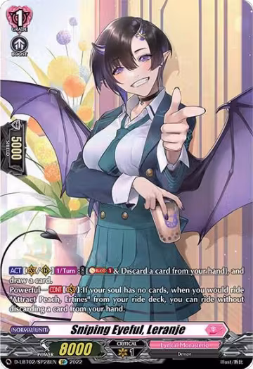 Sniping Eyeful, Leranje (SP) (D-LBT02/SP28EN), D-LBT02: Lyrical Monasterio ~It's a New School Term!~ — Vanguard card price