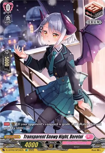 Transparent Snowy Night, Beretoi (SP) (D-LBT02/SP34EN), D-LBT02: Lyrical Monasterio ~It's a New School Term!~ — Vanguard card price
