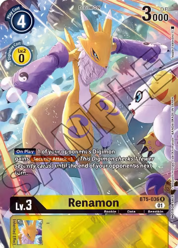 Renamon (Tamer's Card Set 1) (BT5-036 R), Battle of Omni — Digimon card price